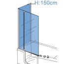 mit Glasabtrennung f&uuml;r Front und Seite (H&ouml;he 150cm)