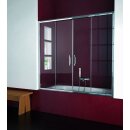 Doccia Seitenwand f&uuml;r Badewannenaufsatz Brasilia, bis 90cm, H:150cm, wei&szlig;, Glas klar