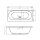Riho Carolina 180x80cm, rechteckige Badewanne mit Whirlpoolsystem Bliss, gl&auml;nzende Oberfl&auml;che, rechte Version