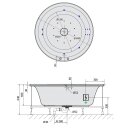 OBLO HYDRO-AIR Whirlpool Badewanne, 165x48cm, weiss