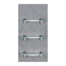 Badsanitaer Panel Lino mit 3 Glasablagen beton; 35x32x68cm