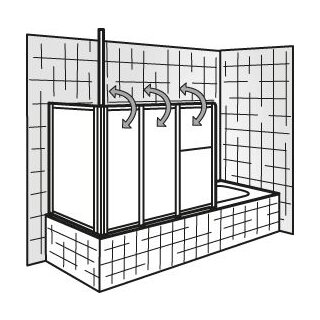 HSK Prima Badewannenaufsatz, 3-teilig mit Seitenwand