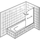 HSK Exklusiv Badewannenaufsatz 1-teilig inkl. Handtuchhalter, chrom, 75cm, wei&szlig;
