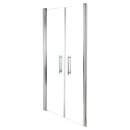Euroshowers Duo Door - Pendelt&uuml;r Duschkabine, 66-70cm (33+33cm), Aluminium eloxiert, get&ouml;ntes Glas